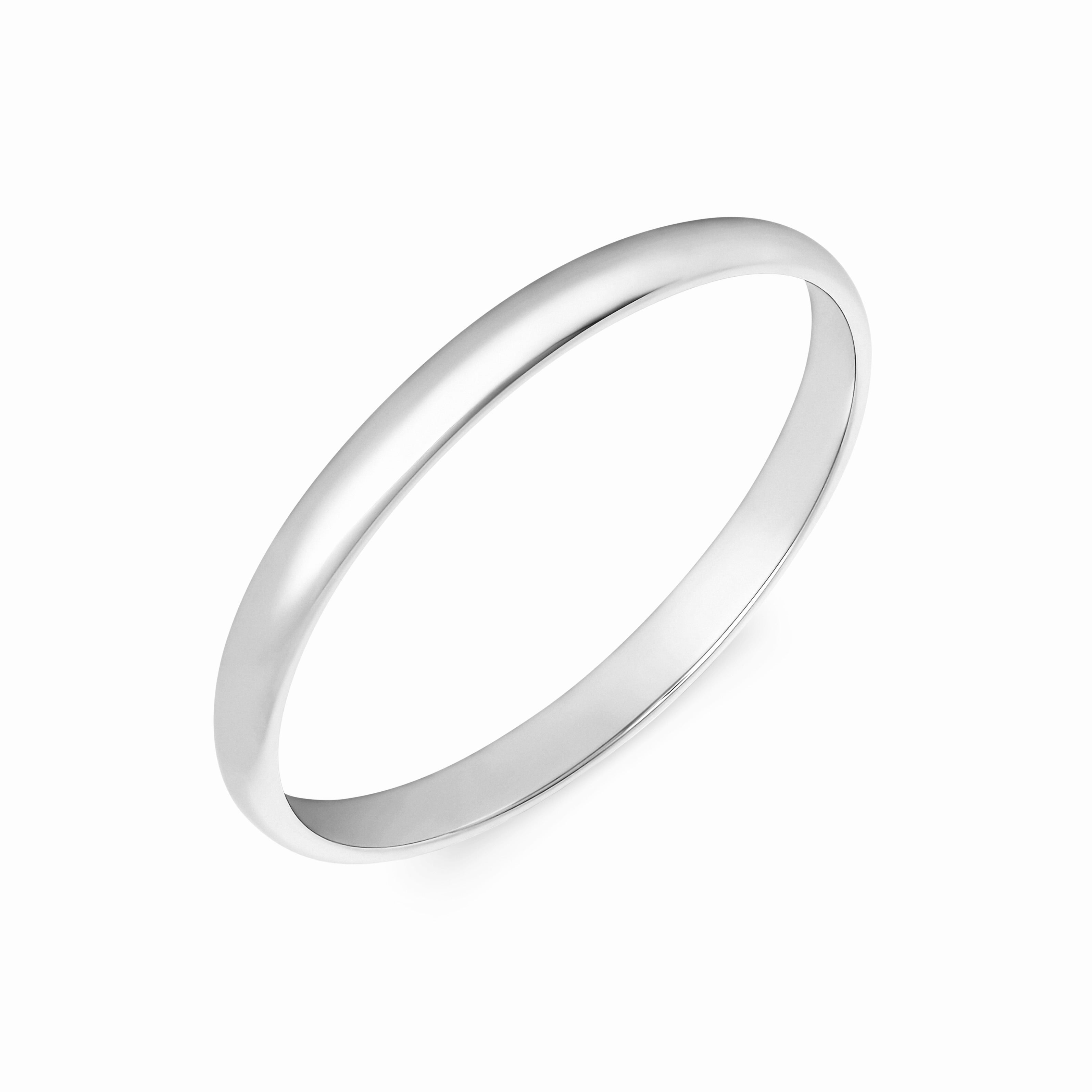 Men's Wedding Band, White Gold, 4 mm