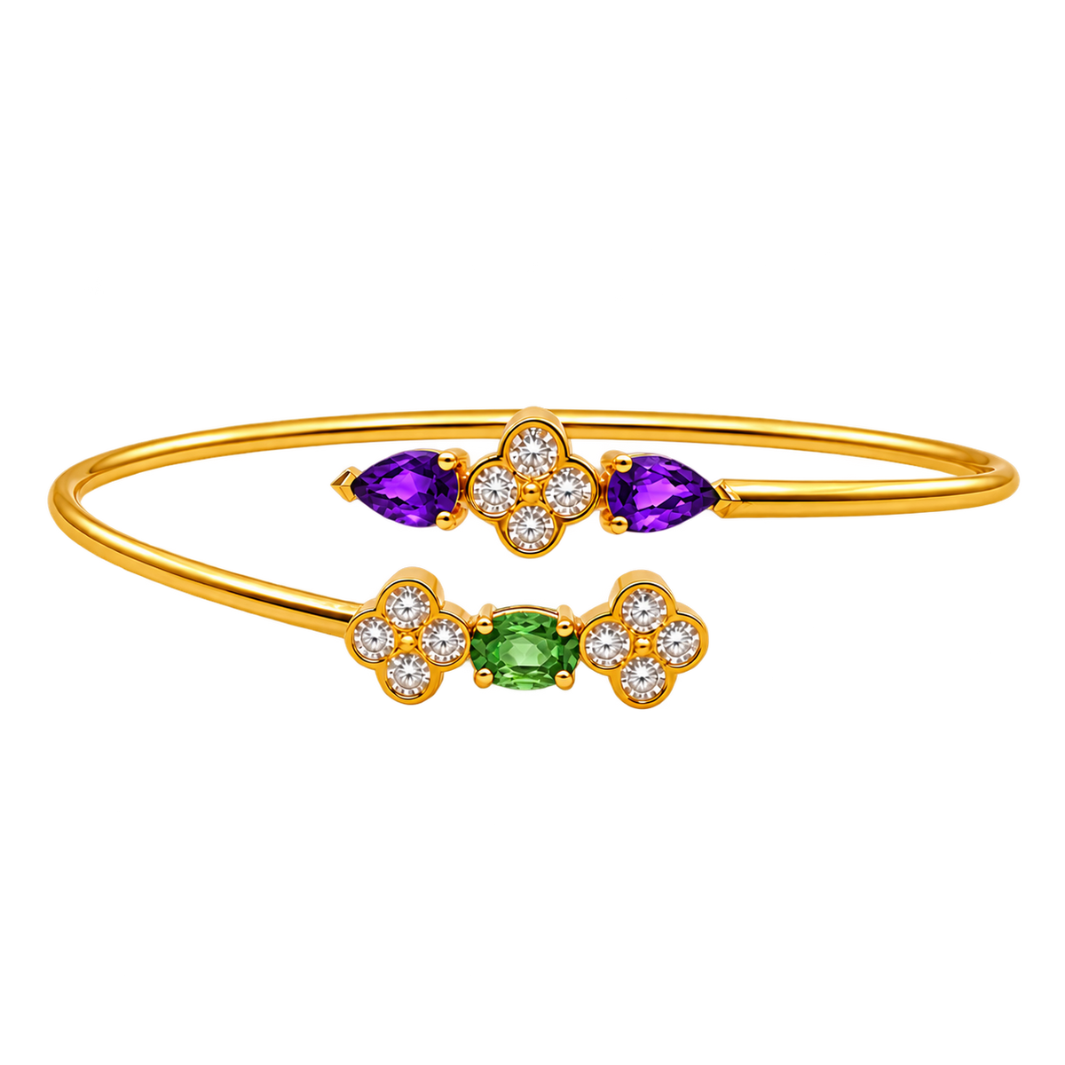Bracelet Diane - Tourmaline et Améthystes