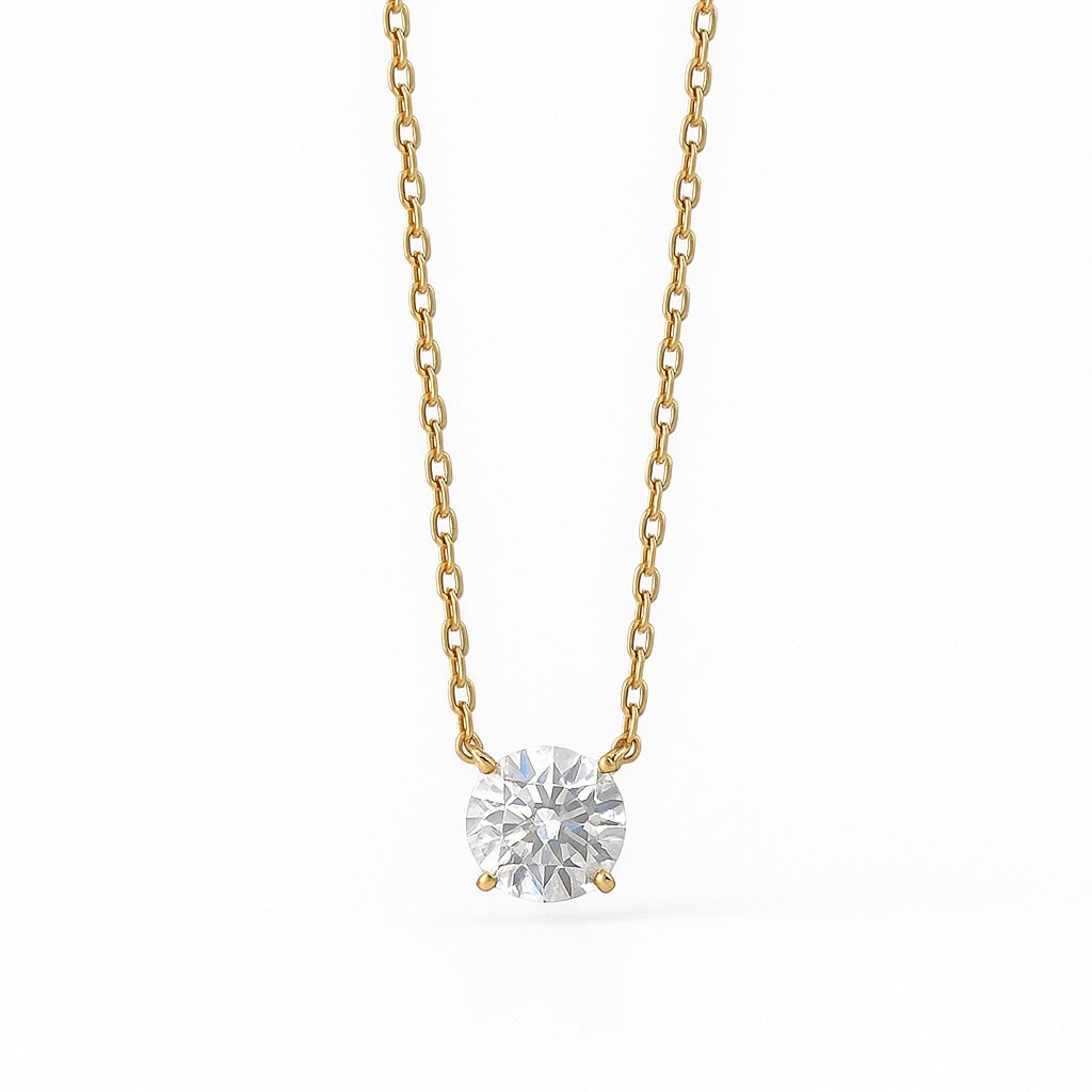 Diamond solitaire necklace - 0.3 ct