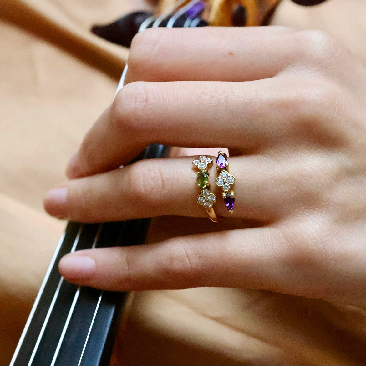 Elisabeth Ring - Tourmaline and Amethysts