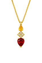 Charger l&#39;image dans la galerie, Collier Alexandra - Citrine et Grenat rouge
