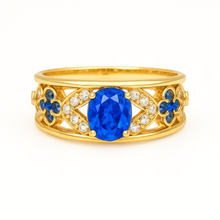 Charger l&#39;image dans la galerie, Bague Anastasia - Saphir bleu
