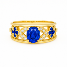 Charger l'image dans la galerie, Bague Anastasia - Saphir bleu
