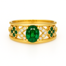 Charger l&#39;image dans la galerie, Bague Anastasia - Saphirs verts
