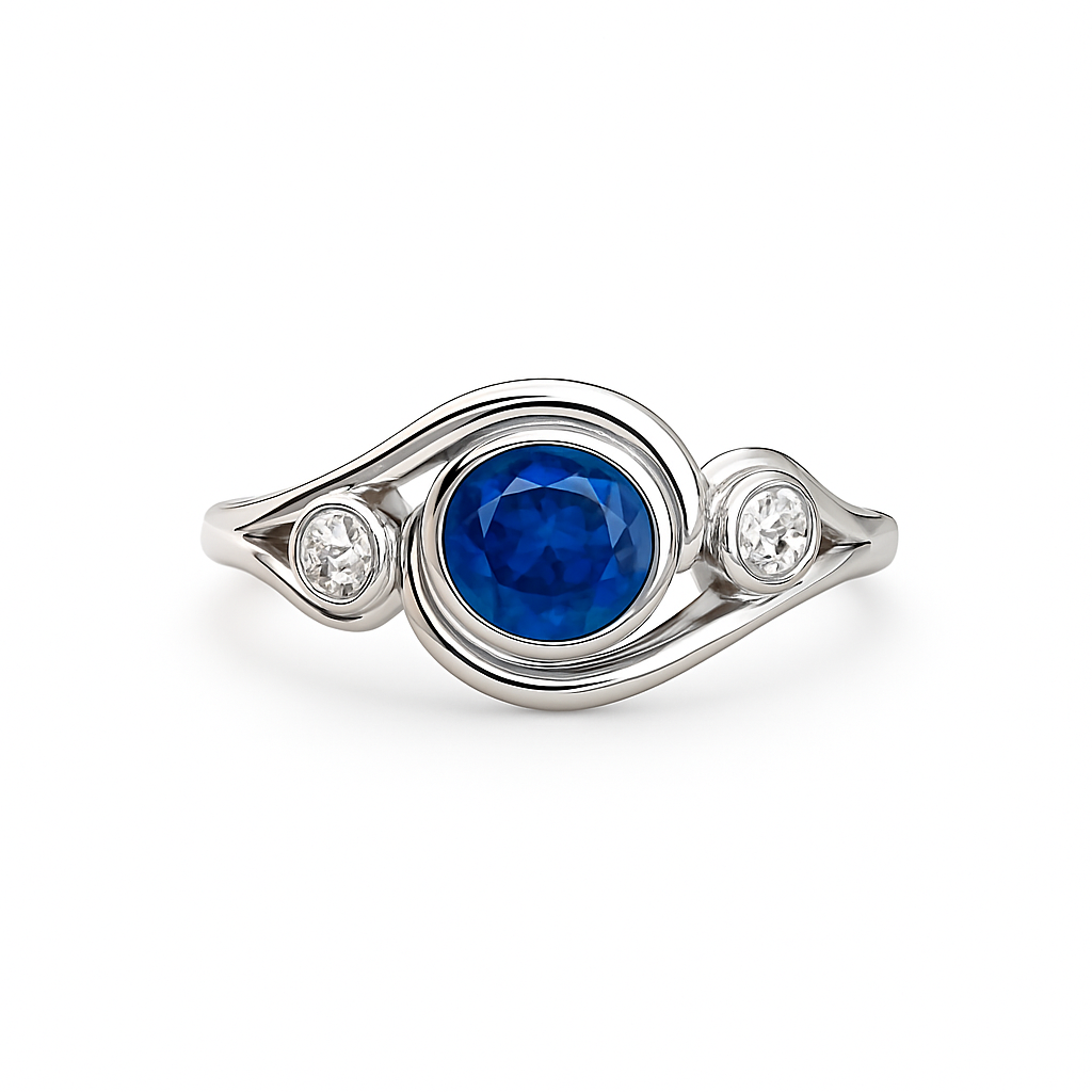 Bague Marine - Saphir bleu