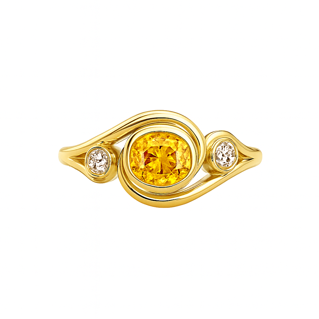 Bague Marine - Saphir jaune