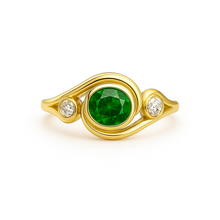 Charger l&#39;image dans la galerie, Bague Marine - Saphir vert
