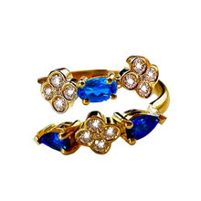 Charger l&#39;image dans la galerie, Bague Elisabeth - Topaze et Saphirs

