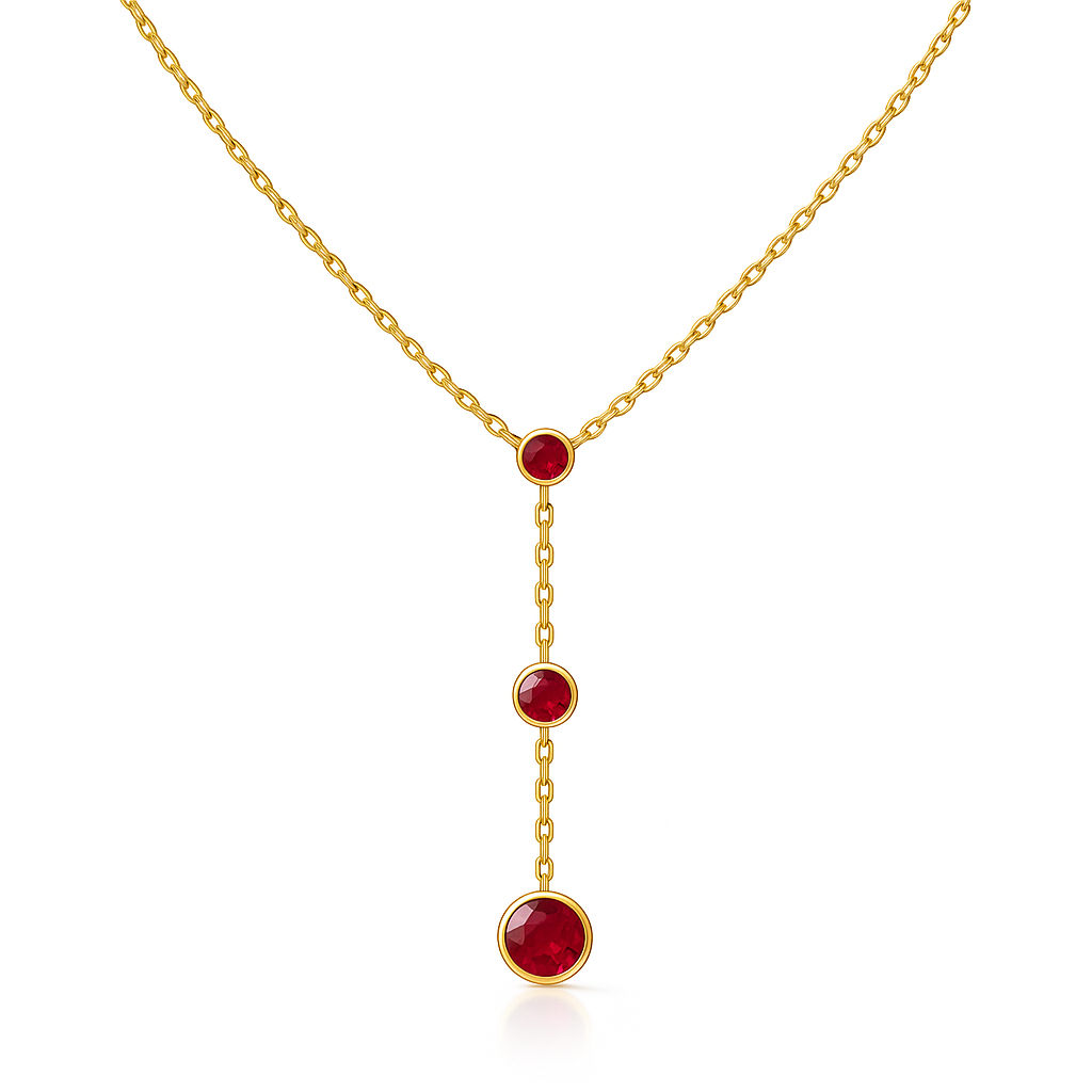Claire Necklace - Garnets