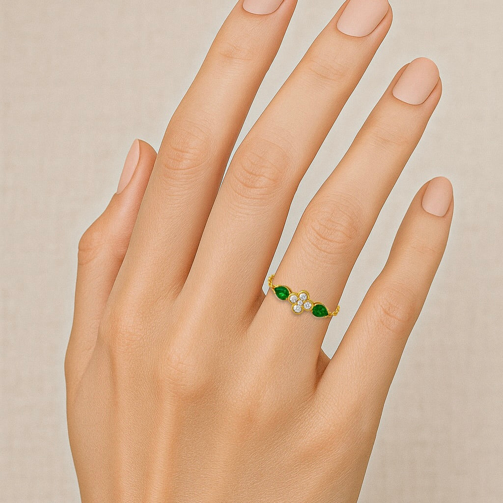 Charlotte Ring - Green Tourmalines