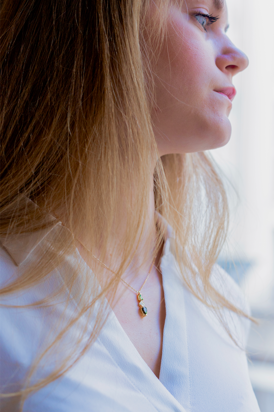 Alexandra Necklace - Light tourmaline and dark tourmaline