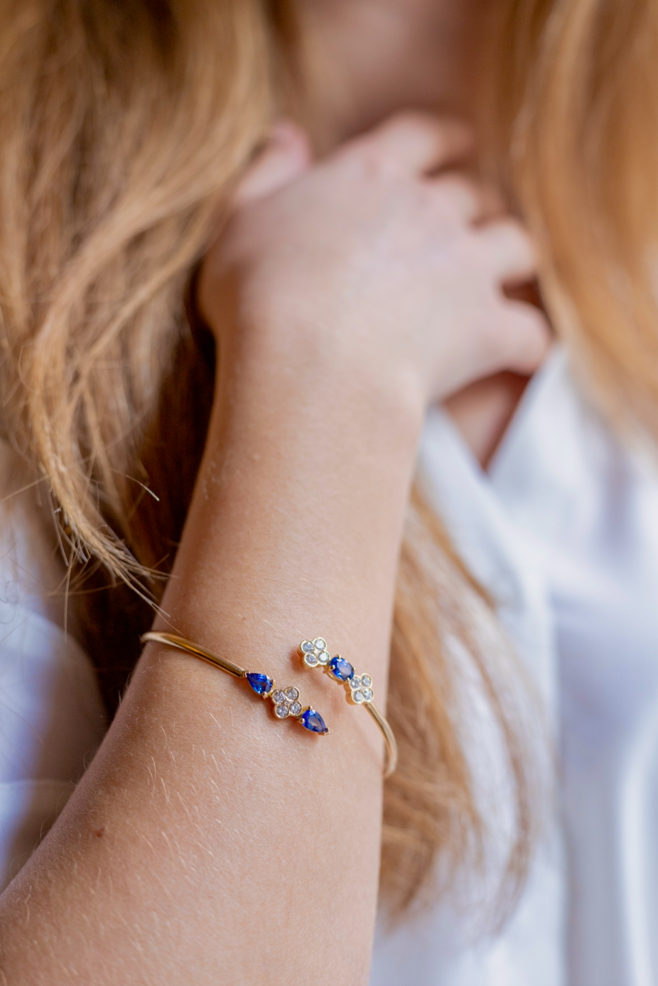 Diane bracelet - Light Tourmaline and Dark Tourmalines